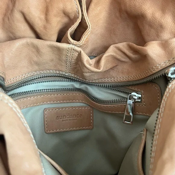 Sundance Plentitude Of Pockets Bag Tan Italian Leather - Picture 3 of 7